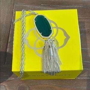 Kendra Scott Green and Silver Pendant Necklace
